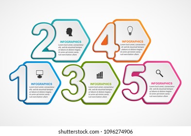 Abstract options infographics template with numbers option. Infographics for business presentations or information banner. 