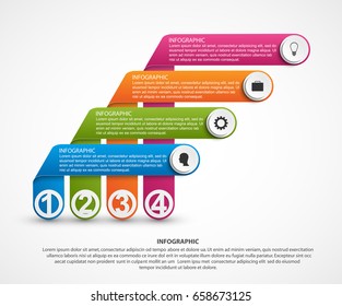 Abstract options infographics template with ribbons.