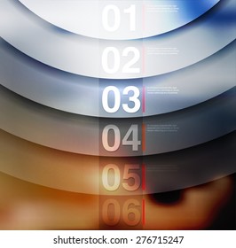 abstract  options on blur background, number line, can be used for website, info-graphics, number banner