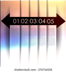 abstract  options on blur background, number line, can be used for website, info-graphics, number banner