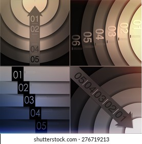 abstract  options on blur background, number line, can be used for website, info-graphics, number banner