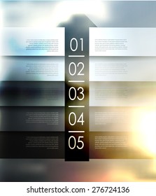 abstract  options on blur background, number line, can be used for website, info-graphics, number banner