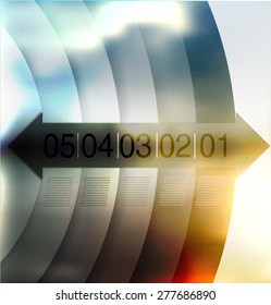 abstract  options on blur background, number line, can be used for website, info-graphics, number banner