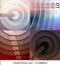 abstract  options on blur background, number line, can be used for website, info-graphics, number banner