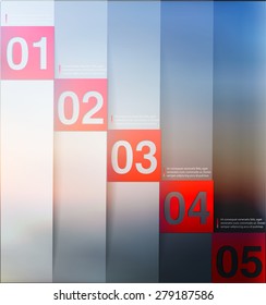 abstract  options on blur background, number line, can be used for website, info-graphics, number banner