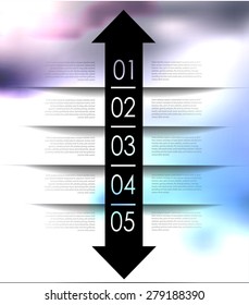 abstract  options on blur background, number line, can be used for website, info-graphics, number banner