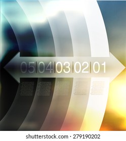 abstract  options on blur background, number line, can be used for website, info-graphics, number banner