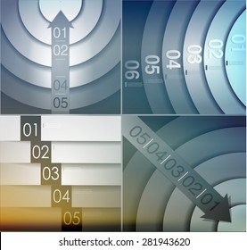 abstract  options on blur background, number line, can be used for website, info-graphics, number banner