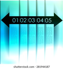 abstract  options on blur background, number line, can be used for website, info-graphics, number banner