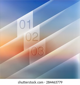 abstract  options on blur background, number line, can be used for website, info-graphics, number banner