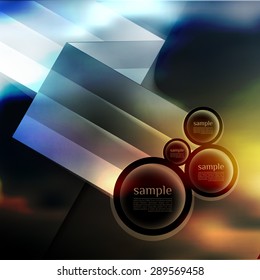 abstract  options on blur background, number line, can be used for website, info-graphics, number banner