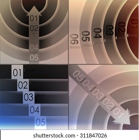 abstract  options on blur background, number line, can be used for website, info-graphics, number banner