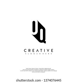 abstract OQ logo letter in shadow shape design concept