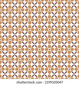 Abstract orang flower portuguese azulejos tiles vector seamless pattern. Wrapping print design. Funky geometric floral ornament. Arabesque quatrefoil flowers seamless background. Ceramic tile pattern.