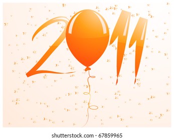Abstract orange 2011 background with balloon