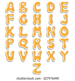 Abstract orange alphabet for design
