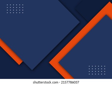 Resumen Flecha naranja Línea de Sombra Azul con espacio en blanco Diseño de fondo futurista moderno Estilo de corte de capa de superposición geométrica