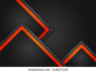 Abstract Orange Arrow Dark Grey Shadow Line with Blank Space Design Modern Futuristic Background Geometric Overlap Layer Paper Cut Style