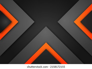 Abstract Orange Arrow Dark Grey Shadow Line with Blank Space Design Modern Futuristic Background Geometric Overlap Layer Paper Cut Style