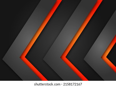 Abstract Orange Arrow Dark Grey Shadow Line with Blank Space Design Modern Futuristic Background Geometric Overlap Layer Paper Cut Style