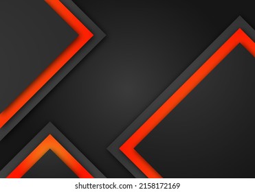 Abstract Orange Arrow Dark Grey Shadow Line with Blank Space Design Modern Futuristic Background Geometric Overlap Layer Paper Cut Style