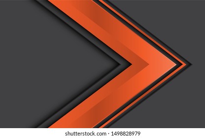 Abstract orange arrow direction on grey design modern futuristic background vector illustration.