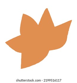 Abstract orange autumn leaf. Vector illustration on isolated background