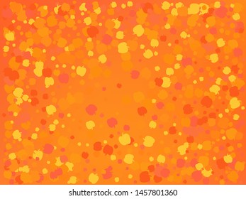 Abstract orange autumn wallpaper with apple shape elements. Editable colorful illustration for greeting card, festive, invitation, flyer.