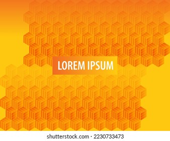 Abstract orange background. 3d box pattern with geometry texture wallpaper. Colorful banner template with gradient shapes design. Luxury design presentation. Modern decoration vector.