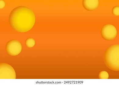 fondo naranja abstracto con el gradiente de la Ilustración vectorial 3d de la bola de burbujas.