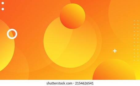Abstract orange background.  Circle shapes composition.  Design abstract patterns with color circles, dots. Fluid modern abstract banner with geometric shape. Digital motion effect. Eps10 vector