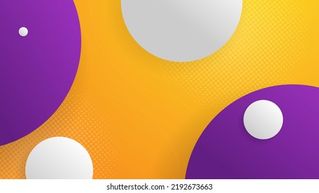 fondo anaranjado abstracto con formas redondeadas y composición de semitono en color púrpura y blanco