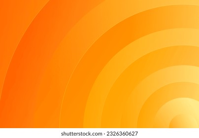 Resumen del fondo naranja. Resumen de la ilustración de fondo de la capa de recorte de onda de círculo.