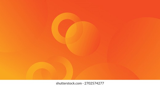 Abstractas fondo naranja con círculos. Forma geométrica mínima creativa con fondo naranja. Plantilla para cartel, telón de fondo, portada de libro y folleto