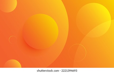 Abstract orange background with circles. Dynamic shapes composition. Vector illustration