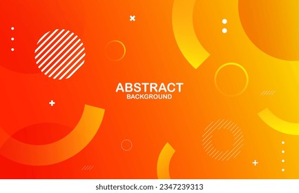 Abstract orange background with circles. Dynamic shapes composition. Vector illustration