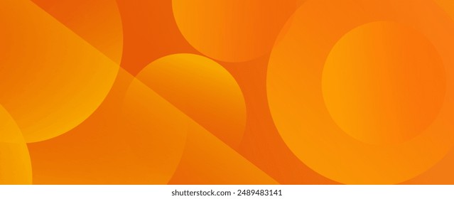 Abstract orange background with circles. Vector