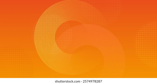 Abstract orange background with circles. Vector illustration