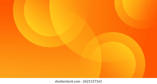 Abstract orange background with circles. Vector illustration