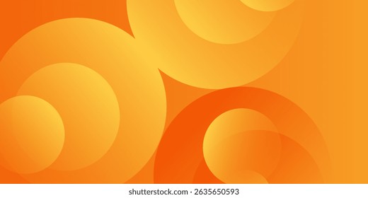 Abstract orange background with circles. Vector