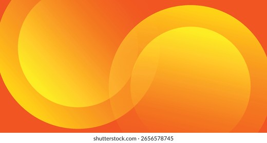 Abstract orange background with circles. Vector illustration