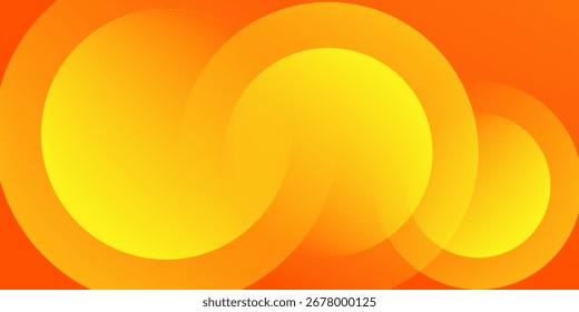Abstract orange background with circles. Vector illustration