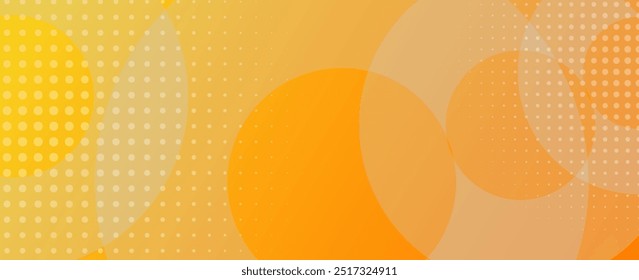 abstract orange background with circular shapes and halftone composition. vector