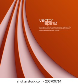 Abstract orange background with curved lines. Perfect for your business presentations. Vector illustration