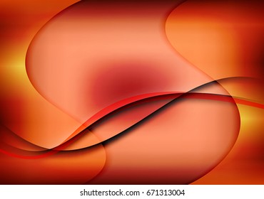 The abstract orange background with curved lines