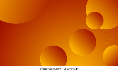 Abstract orange background design. Geometric circles and light effect