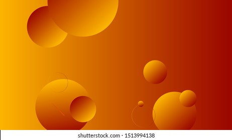 Abstract orange background design. Geometric circles and light effect