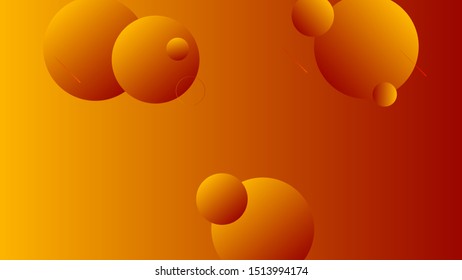 Abstract orange background design. Geometric circles and light effect