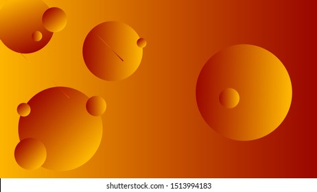 Abstract orange background design. Geometric circles and light effect