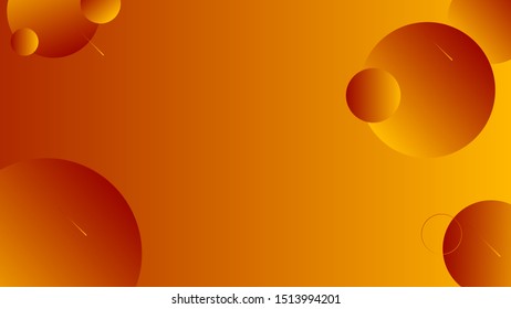 Abstract orange background design. Geometric circles and light effect